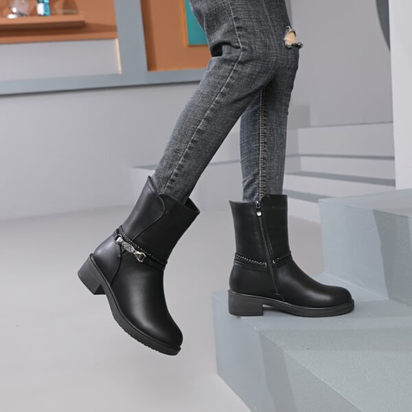 Women's Solid Color Winter Boots - Image 2