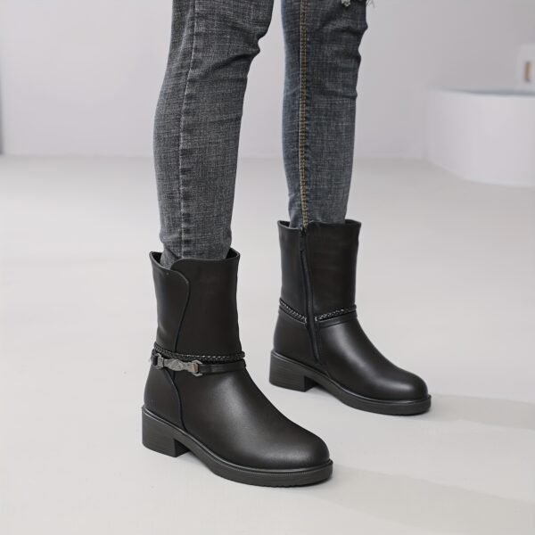 Women's Solid Color Winter Boots - Image 8