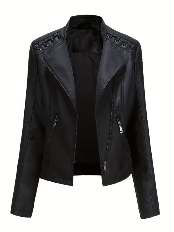 Women's Faux Leather Jacket - Image 6
