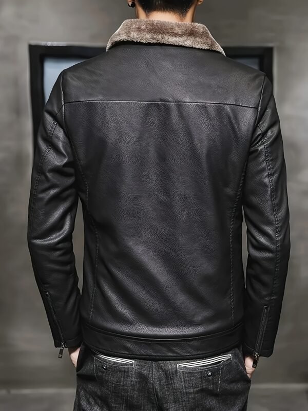 Men's Winter Faux Leather Jacket - Image 2