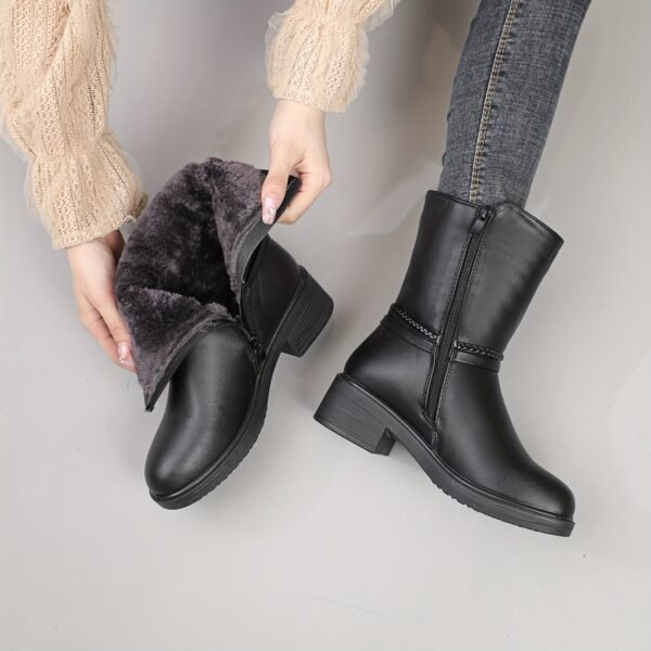 Women's Solid Color Winter Boots - Image 4