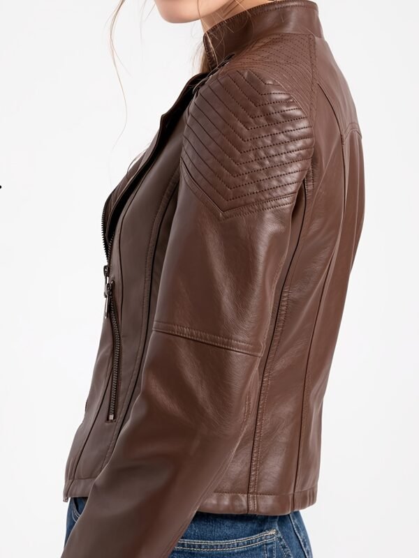 Women's Faux Leather Jacket - Image 9