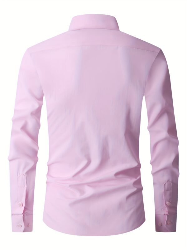 Mens Long Sleeve Slim Fit Dress Shirts - Image 11