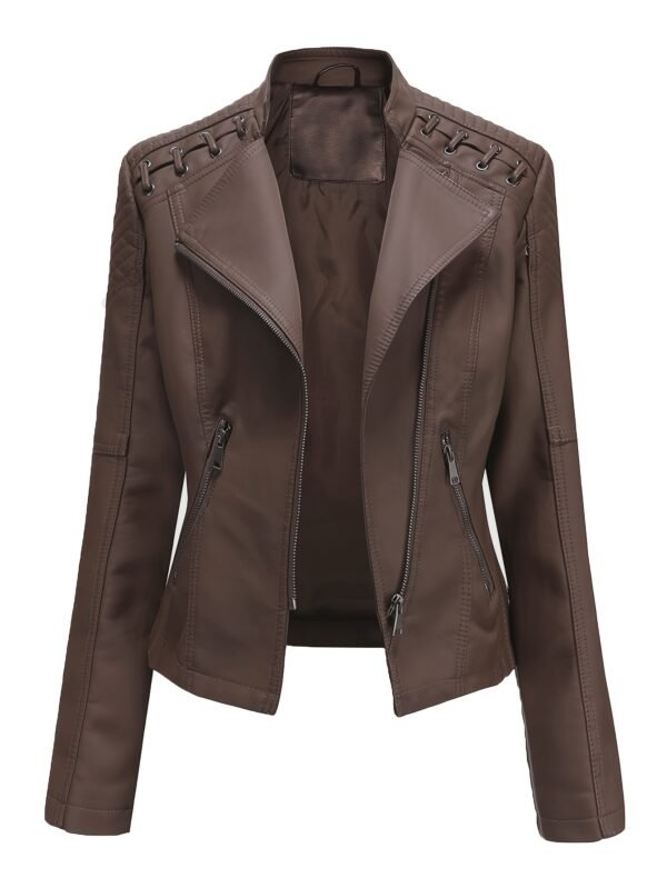 Women's Faux Leather Jacket - Image 5