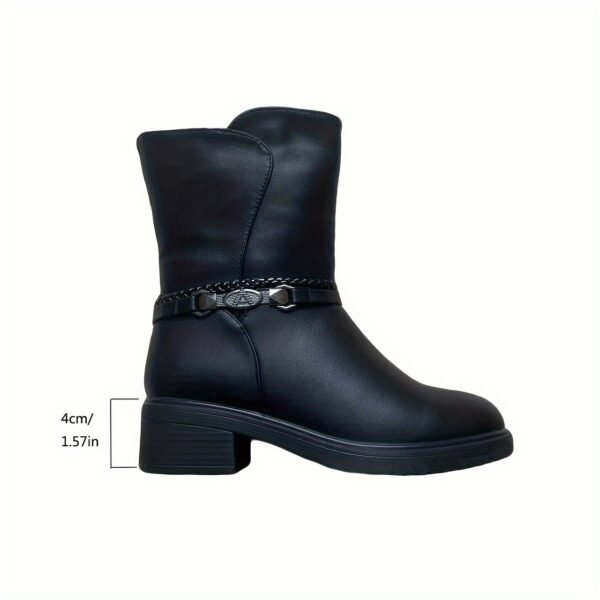 Women's Solid Color Winter Boots - Image 11